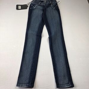 Girls’ Dark Wash Straight-Leg Jeans - Classic Denim